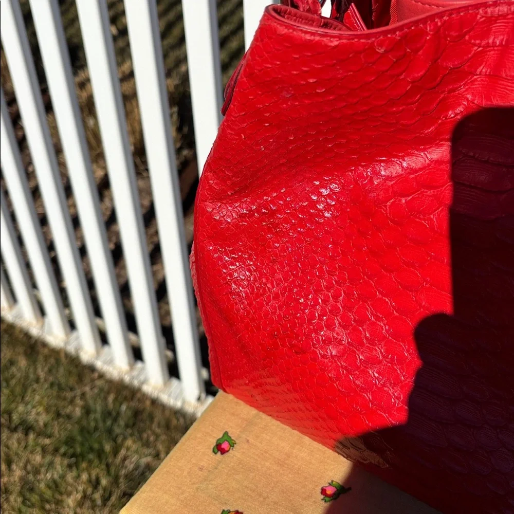 Coach Edie Python Handbag EUC, Color Watermelon